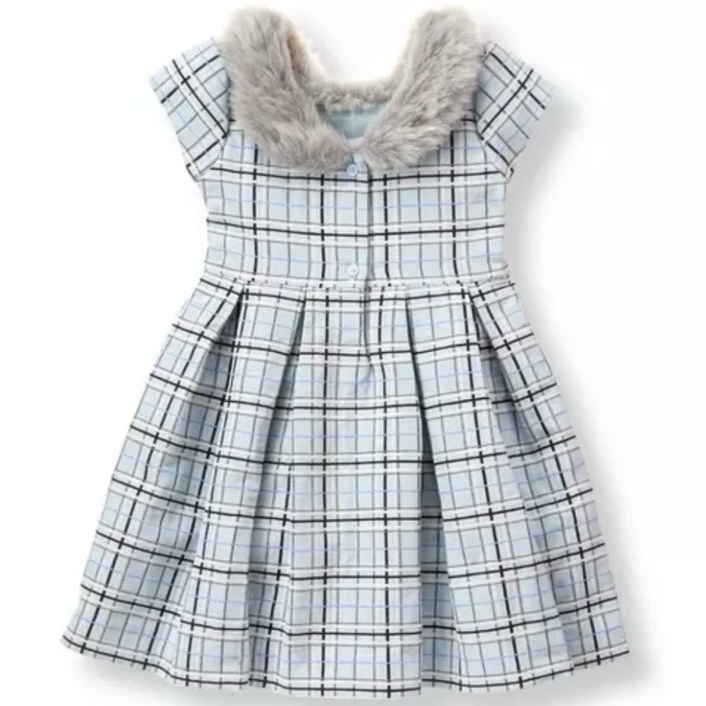 Janie and Jack Winter Wishes Plaid Jacquard Dress Size 3-6 Months